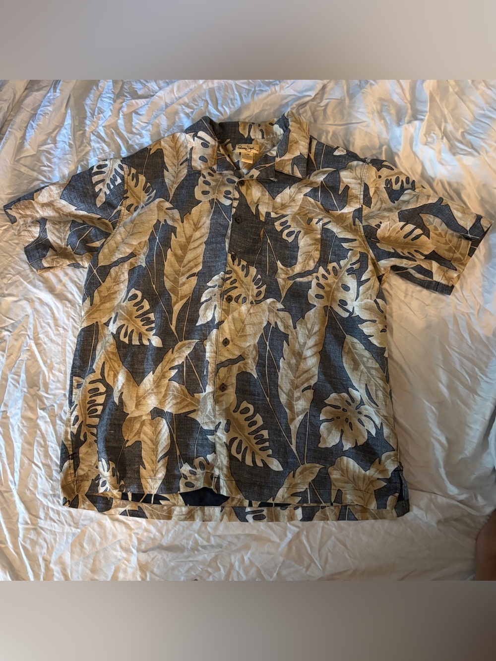 Panama Jack Black & Tan Tropical Leaf Short-Sleeve Button-Down